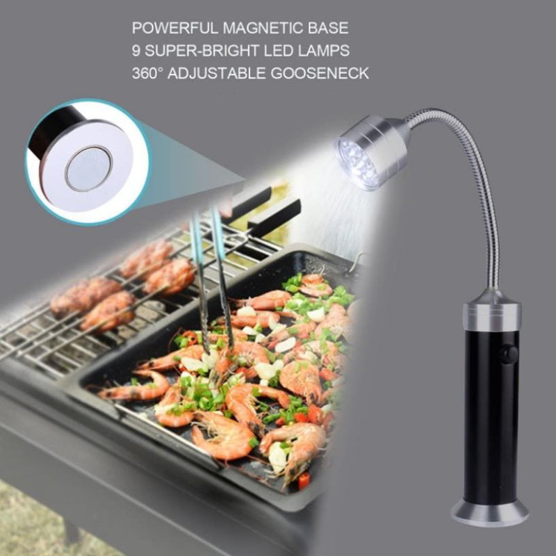 2 PCS BBQ Grill Light Outdoor Super Bright LED Lamp Magnetic Base For Barbecue 