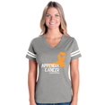 thumbnail image 1 of Womens Appendix Cancer Football V-Neck T-Shirt, 1 of 5