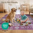 thumbnail image 4 of ODIKA 5'x7' Ultra-Soft Area Rug, Purple Abstract Boho Distressed Scroll Vintage Faded Watercolor None Washable, Bare feet friendly, Silk-Touch for Bedroom Home office, 4 of 7