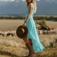 thumbnail image 6 of Tqcoqu Summer Dresses for Women 2026 Dressy Casual Deep V Neck Tank Dress Elegant Flowy Ruffle Sleeveless Sundresses,Sky Blue Women's S-XXXL, 6 of 6