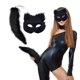 thumbnail image 2 of Halloween Para Adultos, Protector Facial De Peluche, Protector Facial De Peluche Negro Con Forma De Animal, Maquillaje, Baile, Hombres Y Mujeres, Protector Facial De Simulación De Media Cara Con Lla, 2 of 8