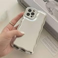 thumbnail image 6 of Compatible with iPhone Case,Electro Plated Curly Wave Frame Cushion Camera Lens Protection Soft Shockproof Cover Phone Case (Gold,iPhone 14 Plus), 6 of 7