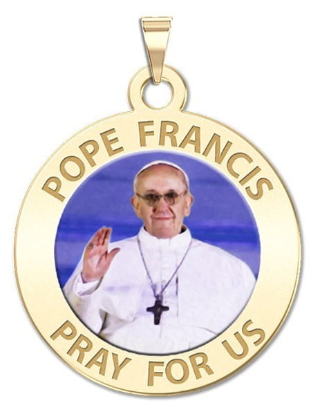 2//3 Inch Size of Dime Solid 14K Yellow Gold PicturesOnGold.com Pope Benedict XVI Round Religious Medal