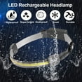 thumbnail image 4 of Faro al aire libre recargable para la cazaCamping al aire libre faro portátil COB USB recargable faro manos libres Vida impermeable cabeza linterna diadema noche 1 unids Vogacara OD002876-01B, 4 of 7