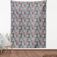thumbnail image 4 of Geometric Sofa Upholstery Fabric by the Yard, Hand Drawn Style Illustration Ornamented as Tribal Motifs Print, Decorative Fabric for DIY and Home Accents, Slate Blue and Dark Salmon by Ambesonne, 4 of 5