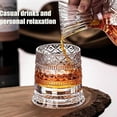 thumbnail image 6 of 360° Rotating Crystal Whiskey Glass Set with Spinning Base, 280ml Old Fashioned Tumbler for Scotch Bourbon Rum Brandy, 6 of 7