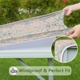 thumbnail image 6 of Pink Floral Pattern Square Fitted Tablecloth with Elastic Edge,Square Table Cover,Washable Elastic Table Cover for Home Kitchen Party Decor 36"x36", 6 of 6
