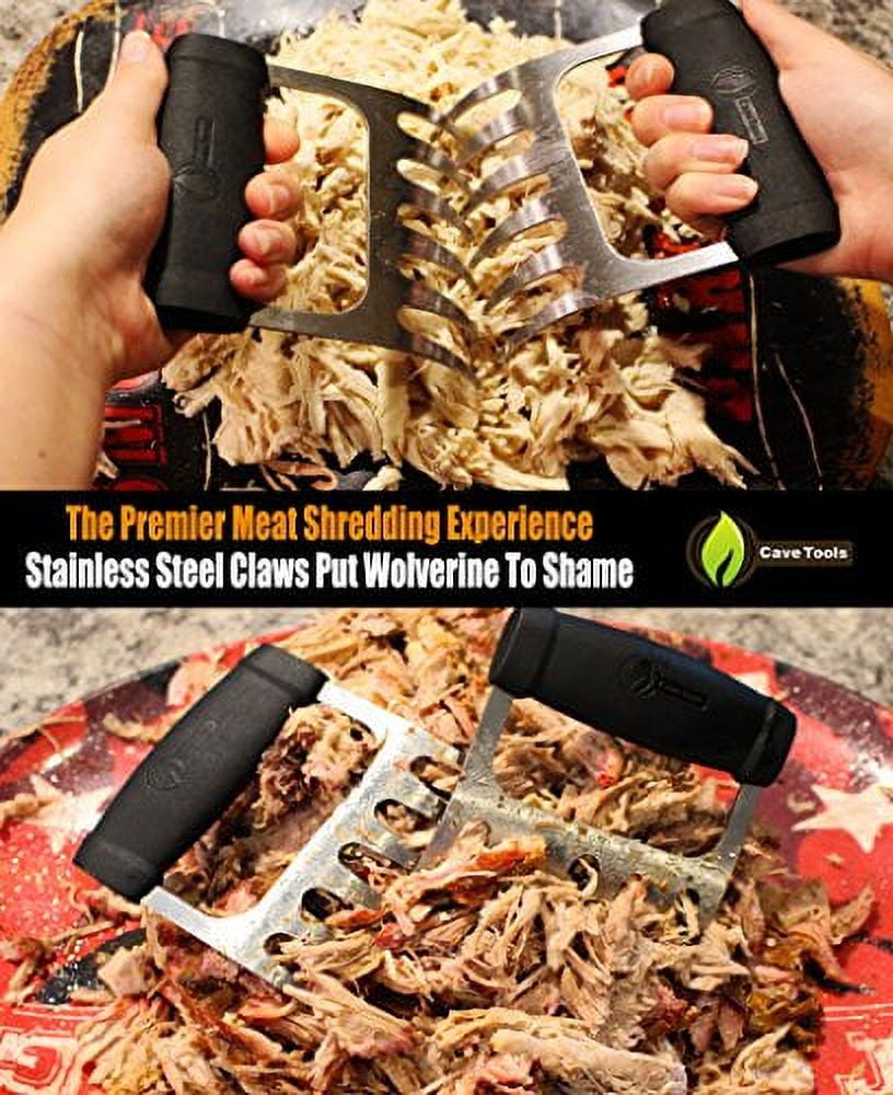  Cave Tools Metal Meat Claws for Shredding Pulled Pork, Chicken,  Turkey, and Beef- Handling & Carving Food - Barbecue Grill Accessories for  Smoker, or Slow Cooker - Knuckle Grip : Patio