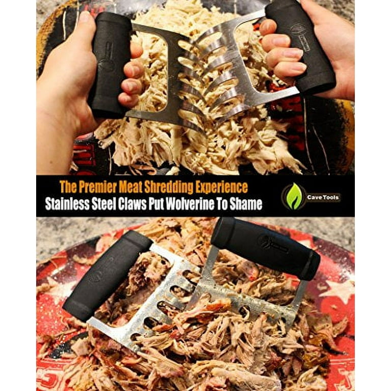 Cave Tools Metal Meat Claws for Shredding Pulled Pork, Chicken, Turkey, and  Beef- Handling & Carving Food - Barbecue Grill Accessories for Smoker, or