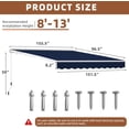 thumbnail image 2 of MEETWARM 13.1'x 8.2' Patio Awning Retractable Awning Cover for Sunshade Shelter, Outdoor Patio Canopy with Manual Crank Handle/Water-Resistant 280g/m² Polyester for Patio, Balcony, Yard, Navy Blue, 2 of 7