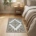 thumbnail image 3 of ODIKA Neutral Boho Sage Blush Beige Anchored Vines Faded Roses Vintage Pet Friendly & Kids Safe Bedside for Bedroom, Nursery, RV, 3 of 7