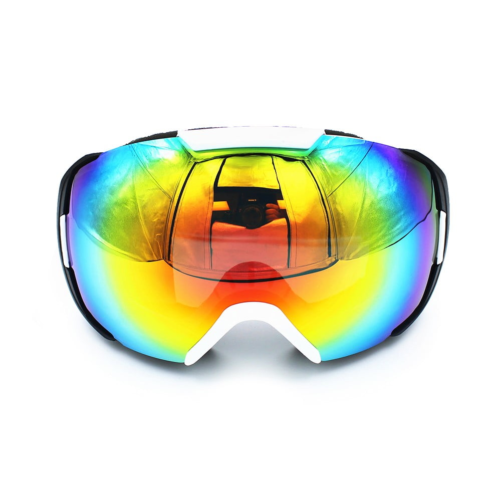 Ediors Snowboard Ski Goggles Double Anti-Fog Lens Black White Frame by Ediors