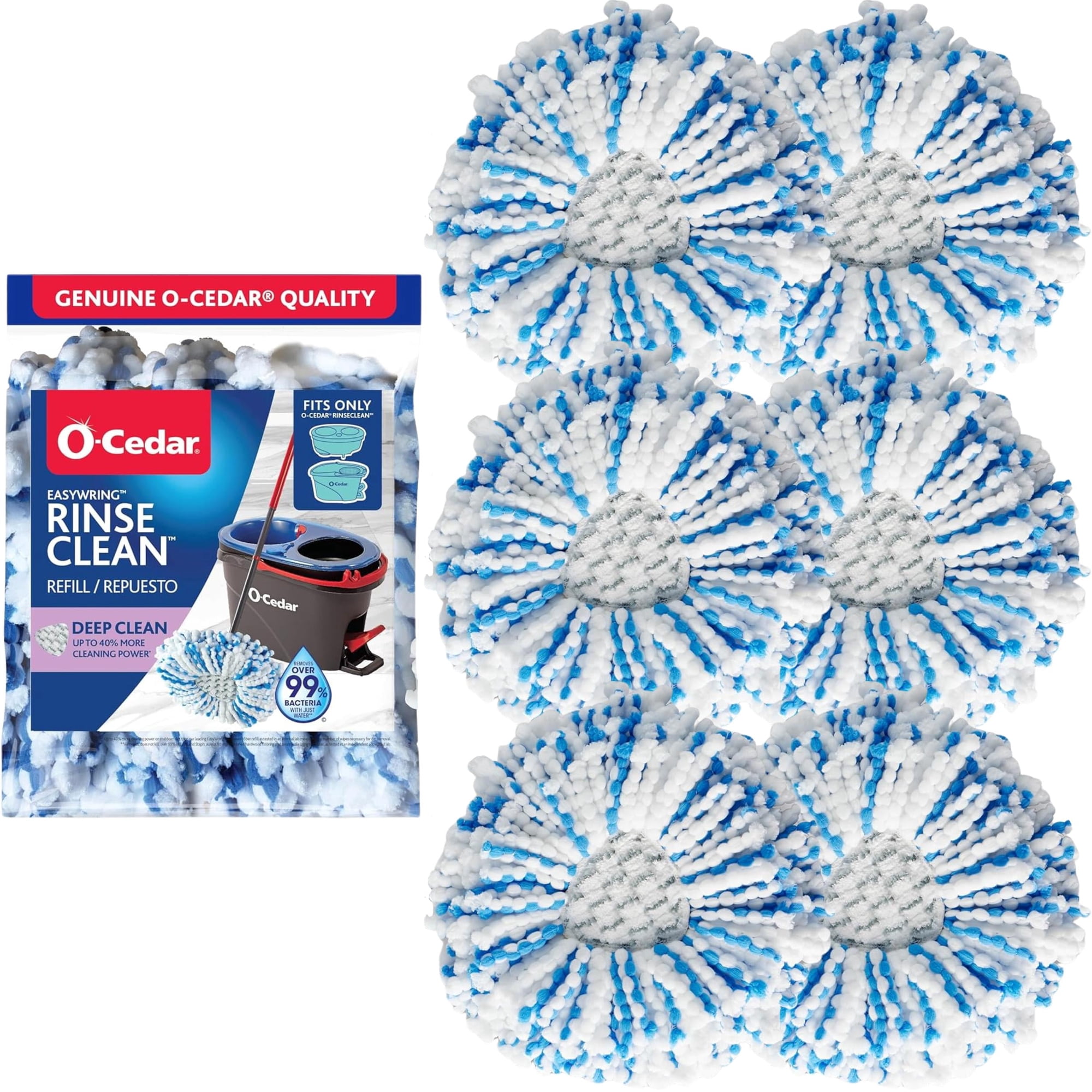 O-Cedar Genuine RinseClean Deep Clean Spin Mop Head Replacement (6 Pack)