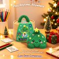 thumbnail image 4 of Christmas Tree Dumpling Plush Toy, Dark Green Stuffed Bao with Stars and Holly, Holiday Collectible Plush with Bamboo Steamer Box, 4 of 7