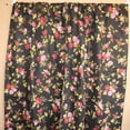 thumbnail image 2 of Cotton Curtain Floral Print 58 Inch Wide Vintage Floral Large Roses Black, 2 of 4