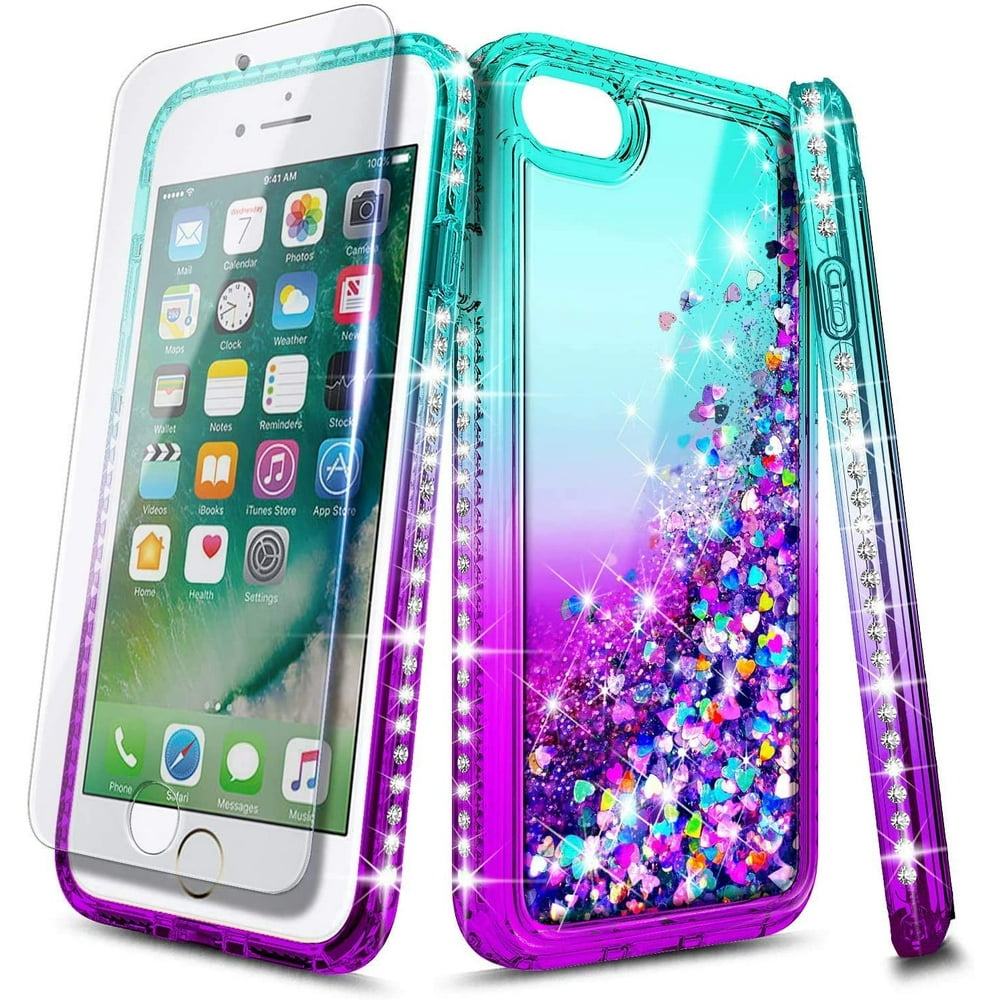 iPhone SE 2020 Case, iPhone 8 7 6S 6 Case with Tempered Glass Screen