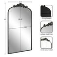 thumbnail image 6 of Kate and Laurel Arendahl Vintage Glam Arched Tall Panel Mirror, 24 x 42, Antique Black, Traditional Baroque Large Body Wall Mirror with Ornate Garland Inspired Crown, 6 of 9