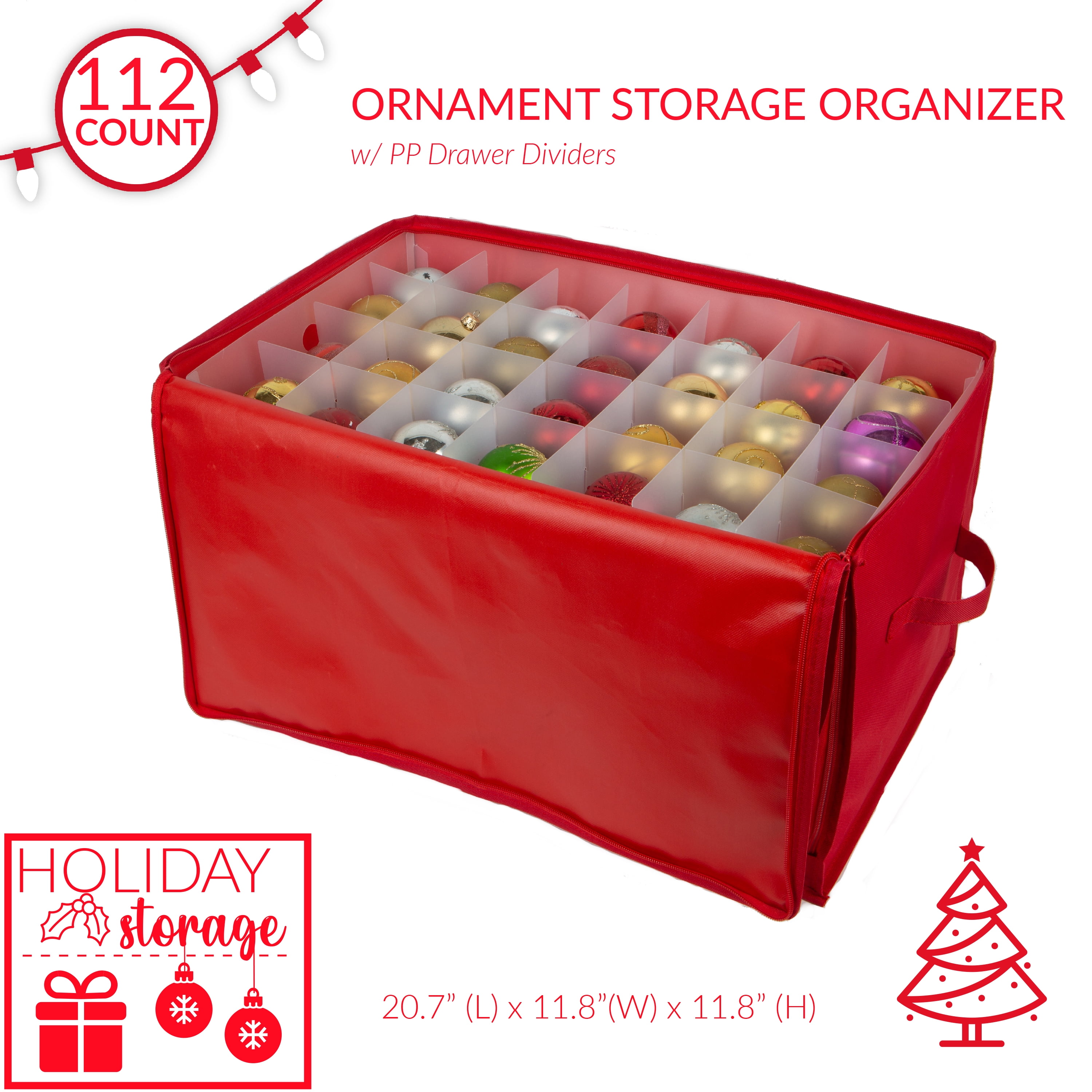 Simplify 112 Count Stackable Polyester Christmas Ornament Storage