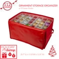 thumbnail image 3 of Simplify 112-Count Christmas Ornament Storage Box in Red, 3 of 8