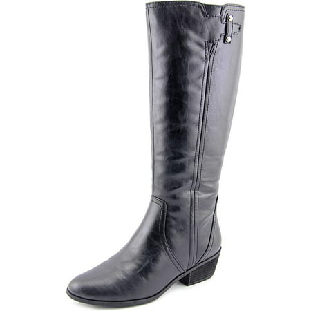 Dr. Scholl's Brilliance Wide Calf Women Round Toe Leather Black Knee High