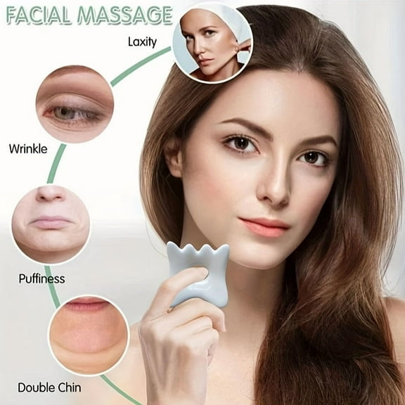 Natural Gua Sha Tool - Facial & Body Use - Plastic-Free - Ergonomic Star Shape - For Meridian Massage, Muscle Relaxation & Beauty Care