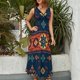 thumbnail image 2 of Vestido Largo Sin Mangas Para Mujer, Bohemian Pattern Traje Informal Para Cumpleaños, Verano, 2 of 5