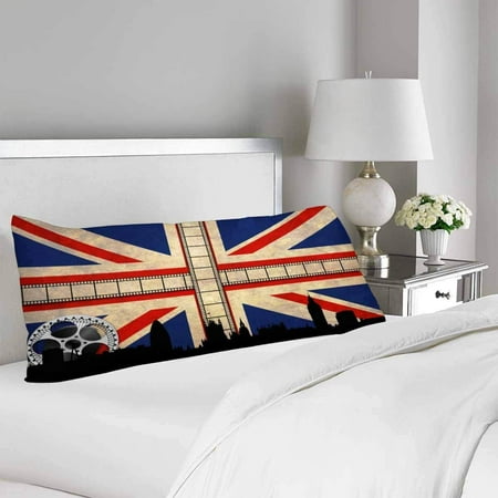 Gckg Union Jack Body Pillow Covers Pillowcase 20x60 Inches