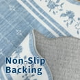 thumbnail image 3 of Hasoo Scalloped Runner Washable 2' x 6' Throw Rug for Hallway Enterway Neutral Indoor Blue Floral Printed Carpet, 3 of 6