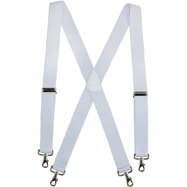 CTM® Bretelles Élastiques Unies à Dos en X avec Embouts à Crochet Pivotant (Hommes)