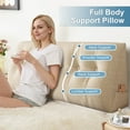 thumbnail image 2 of Eurhowing Bed Rest Reading Pillow with Memory Foam, 80"×20" Velvet Wedge Pillow for Headboard Support, Back Rest Pillow with Removable Cover, Beige, 2 of 7