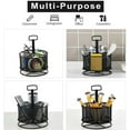 thumbnail image 3 of 360 Degree Rotating Multi-Function Pen Holder, 4 Compartment Desktop Stationery Storage Box, Home Office Art Supplies Storage Box Organizer (Black), 3 of 4