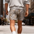 thumbnail image 3 of DHXXH Camo Sweat Shorts Casual Elastic Waist Lounge Shorts Drawstring Maple Leaf Print Athletic Shorts for Man Women, 3 of 4
