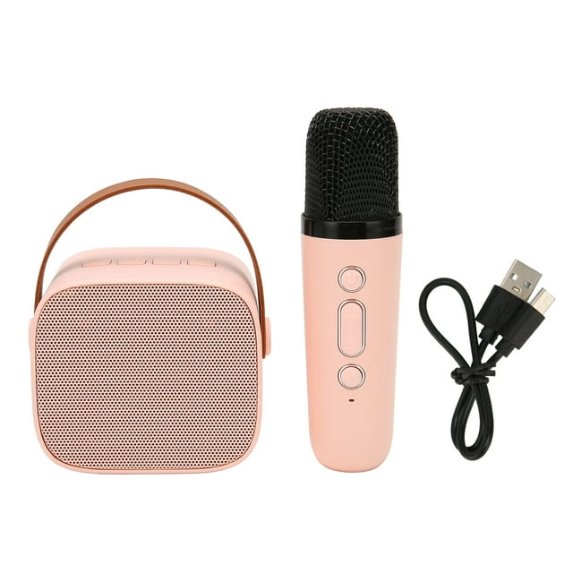 Conjunto de micrófono y altavoz Bluetooth multifunción estéreo HiFi portátil de mano, micrófonos de karaoke, máquina de altavoces para KTV en casa