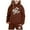 Brown, variant on lnmuld Winter Outfits 2 Piece Children CuHK Long Sleeve City Place Name Hoodie and Pants Outfit Set for Girls Solid Color Size:8-9 Years