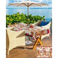 thumbnail image 3 of Christmas Tablecloth with Umbrella Hole and Zipper Gingerbread Man Round Outdoor Tablecloths 54 Inch Table Cloths Candy Red Stripes Patio Table Cloth Cover for Holiday Party Yard Garden Cafe, 3 of 5