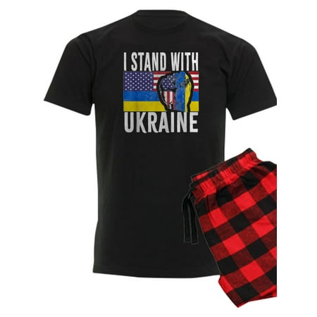 

CafePress - I Stand With Ukraine Flag American Flag Su Pajamas - Men s Dark Pajamas