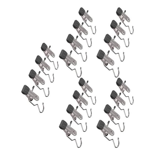 Moyic 20x ganchos para lavandería Clips de acero y PVC resistentes y duraderos para ganchos para colgar ropa de amplia aplicación Almacenamiento y organización del hogar negro