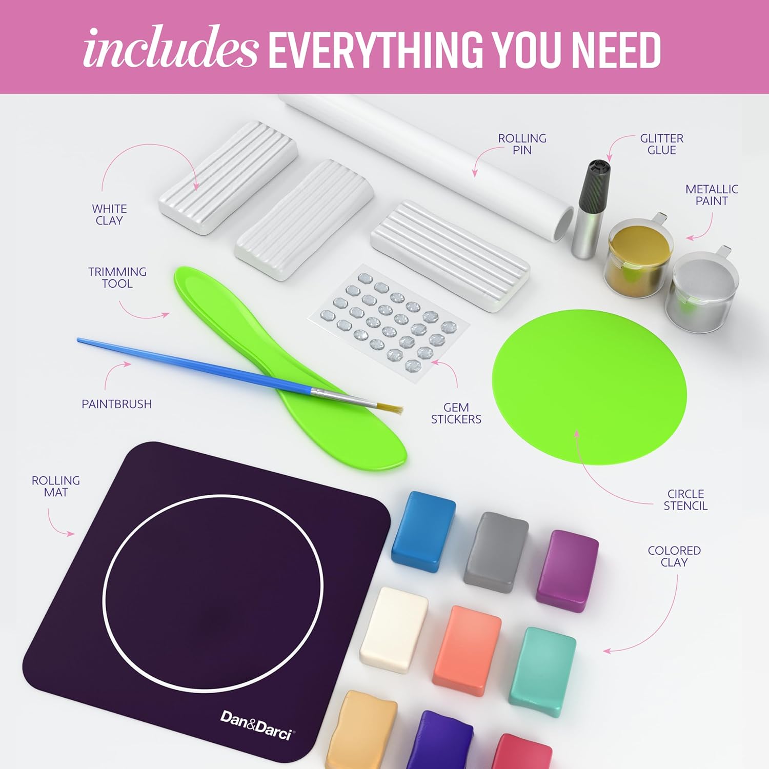 Craft 'n Clay - Jewelry Dish Making Kit for Kids Ages 8-14 Year Old - Best DIY Arts & Crafts Kits - Christmas Gifts - Creative Toys for Preteen & Teenagers - Girl Birthday Gift Ideas