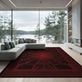 thumbnail image 2 of ODIKA 8'x10' Washable Area Rug Durable, Non-Slip Spider Web Design With Bold Radiating Strands And Dark Border for Living Room, Under Sectional, Family, 2 of 7