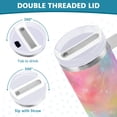 thumbnail image 5 of 40 oz Insulated Stainless Steel Tumbler Double Wall Stainless Steel Tumbler with 2-Way Drinking Pastel Rainbow Tie-dye, 5 of 9