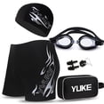 thumbnail image 1 of Maillot de Bain Homme Séchage Rapide Mode Multi-Usage avec Bonnet et Lunettes, 1 of 10
