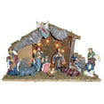 thumbnail image 2 of Kurt Adler 15.35" Lighted Wooden Stable with 11 Resin Figures Nativity Set, 2 of 2