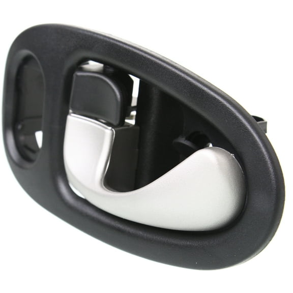 Interior Door Handle Compatible with 2002-2005 Saturn Vue Front, Driver Side Black bezel with silver lever