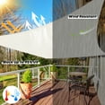 thumbnail image 3 of NAWAY 10'X13' Cream Rectangular Sun Shade Sail – HDPE 95% UV Block Outdoor Canopy for Patio, Garden, Pool, Breathable & Windproof Shade Cover with D-Rings, 3 of 8