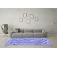 thumbnail image 3 of Ahgly Company Machine Washable Indoor Round Abstract Blue Contemporary Area Rugs, 4' Round, 3 of 4
