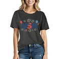 thumbnail image 2 of PXLKNZH 4th of July Top Women Short Sleeve Independence Day Crew Neck Graphic Tees 2025 Summer Lightweight Patriotic Holiday Shirts Weekly Sale,Black,L, 2 of 6