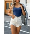 thumbnail image 6 of Charmo Women's Cotton Basic Casual Long Camisole Adjustable Spaghetti Strap Built in Bra Tank Top 2 Pack, 6 of 8