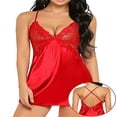thumbnail image 4 of Europa y los Estados Unidos ropa interior sexy sexy imitación hielo seda espalda cruzada tirantes camisón divertido conjunto, 4 of 6