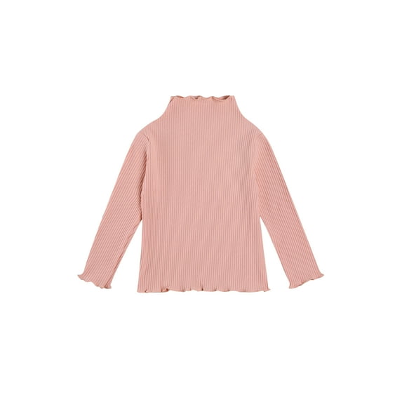 Douhoow Toddler Girl Ribbed Turtleneck Sweater Fall Solid Long Sleeve Slim Pullover 1-6Y