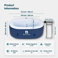thumbnail image 3 of RELXTIME 2 Person Oval Inflatable Hot Tub Set, Blue, 3 of 7